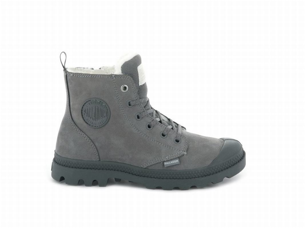 Palladium Pampa Hi Zip Wl Women's Boots Grey (GMKF72985)